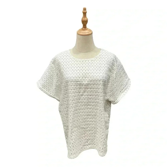 FRAME White Square Lace Top - Picture 1 of 10